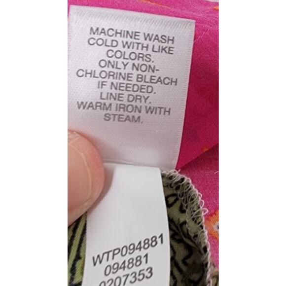 J. Jill Women’s Sleeveless Floral Blouse Rayon Scoop Neck Pink Patchwork Top M - Picture 10 of 11